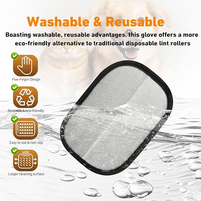 Pet Hair Removal Glove for Cats & Dogs,Upgrade Efficient Grooming Gloves for Pet Hair,Home UseReusable Cat & Dog Hair Remover for Couch, Furniture, Carpet, Curtain(3pcs)
