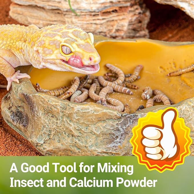 REPTI ZOO Reptile Cricket Calcium Powder Mixer, Cricket Keeper Shaker for Bearded Dragon Gecko Snake Lizards, Dispenser Feeder for Chameleon Reptile & Amphibians