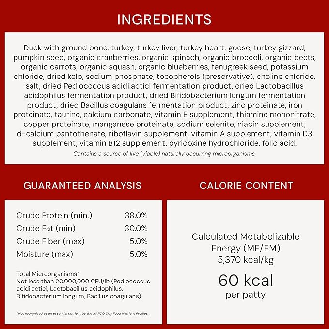 Stella & Chewy's Freeze-Dried Raw Dinner Patties - Duck Duck Goose Recipe - High Protein Grain-Free Puppy & Dog Food - Perfect For Picky Eaters - 5.5 oz