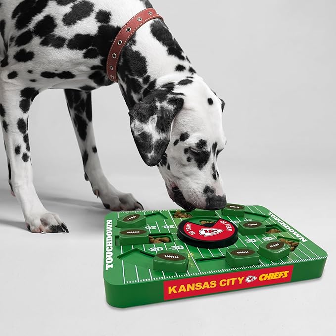 Pets First Kansas City Chiefs Large Puzzle Puzzle Toy, New Size, Interactive Slow Feeding Toy