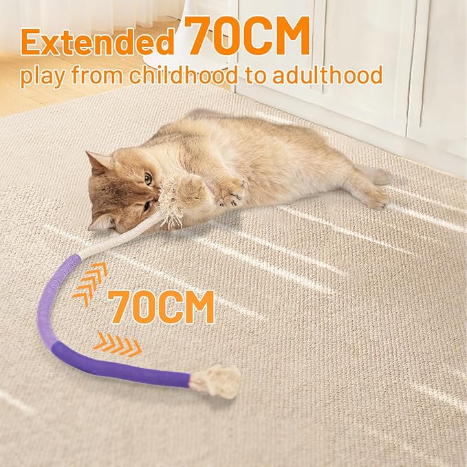 Cat Toys Chew Ropes,3Pcs Natural Catnip Chewing Rope,Safe Teeth Cleaning Toy for Indoor Kittens,Interactive Cat Nip Kitty Toys for 24 Inches All Breeds