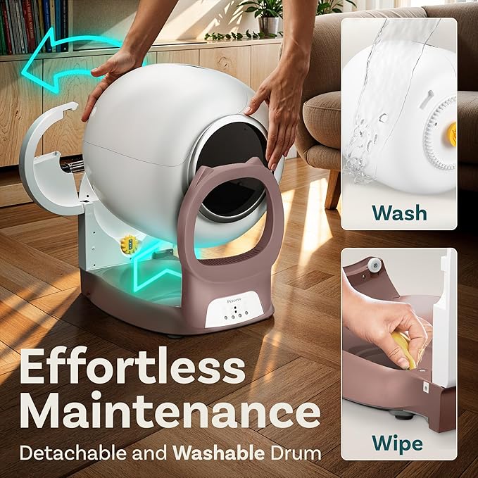 Self Cleaning Litter Box with Auto Safety Sensors for Multiple Cats - Automatic Cat Litter Box Self-Cleaning - Covered Odor Removal with APP Control - Compatible On All WiFi - Electric Robot