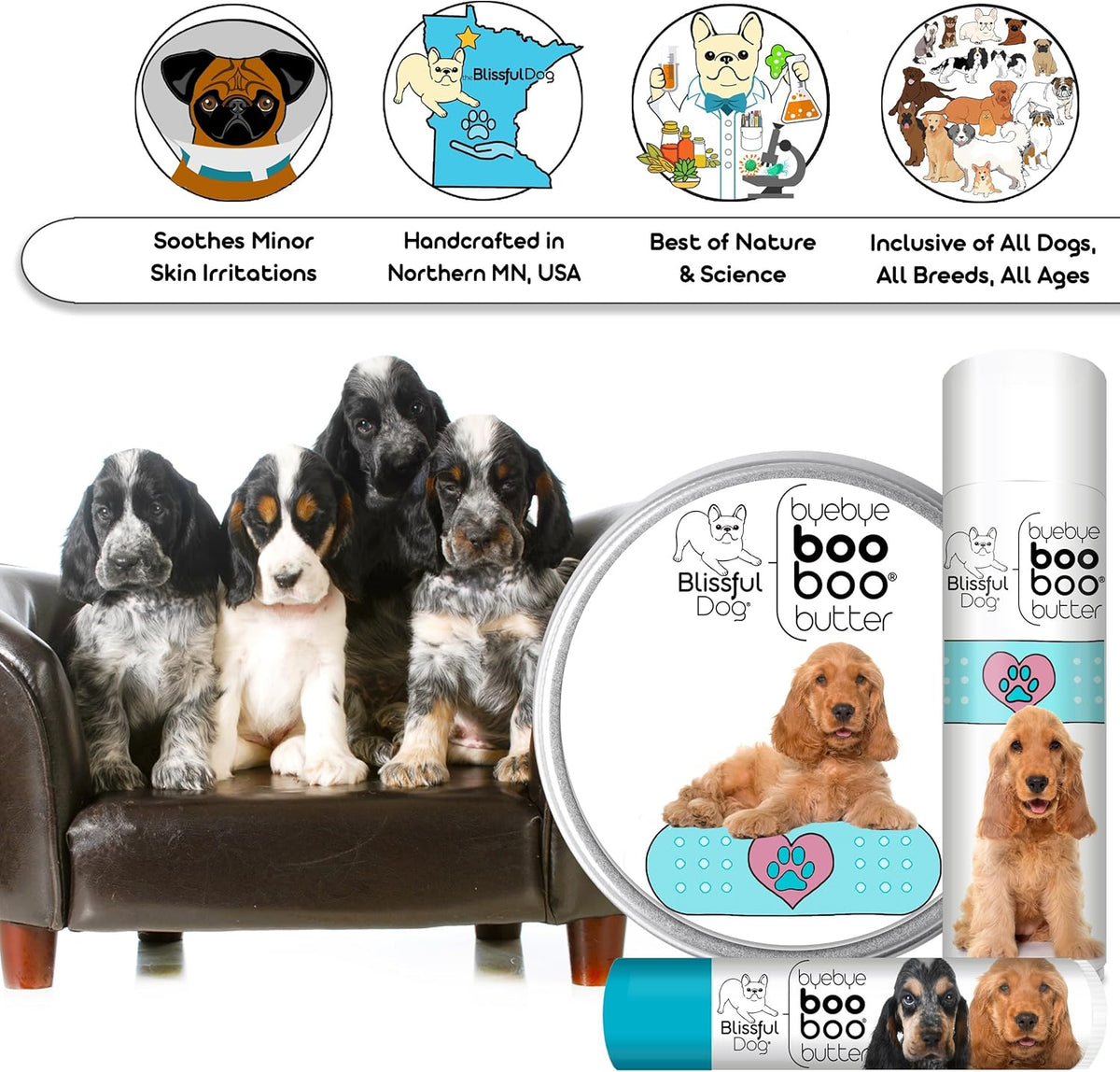 The Blissful Dog English Cocker Spaniel Boo Boo Butter, 8 oz