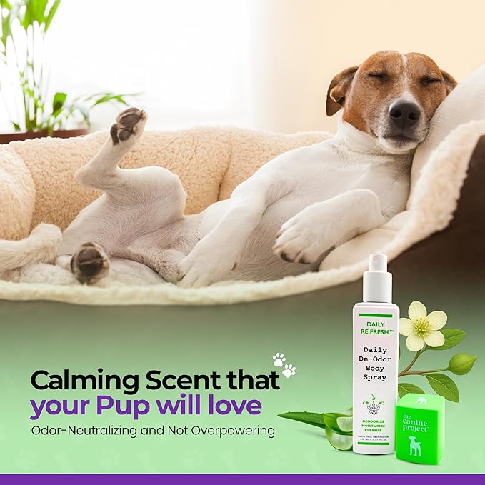 Luxury Daily Dog Deodorant & Grooming Spray – Long-Lasting, Odor Eliminating Pet Deodorizer Spray for Dogs’ Coat & Skin – Gentle & Clean, Irresistible Fresh Spa Scent 5.07 Fl oz.