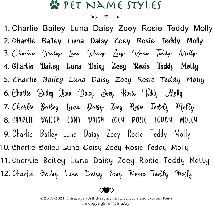 Ultra Joys Custom Personalized Dog ID Tag - Brushed Stainless Steel Heart, Large