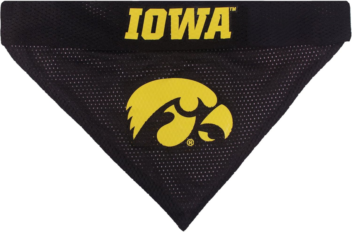 Pets First Collegiate Pet Accessories, Reversible Bandana, Iowa Hawkeyes, Large/X-Large