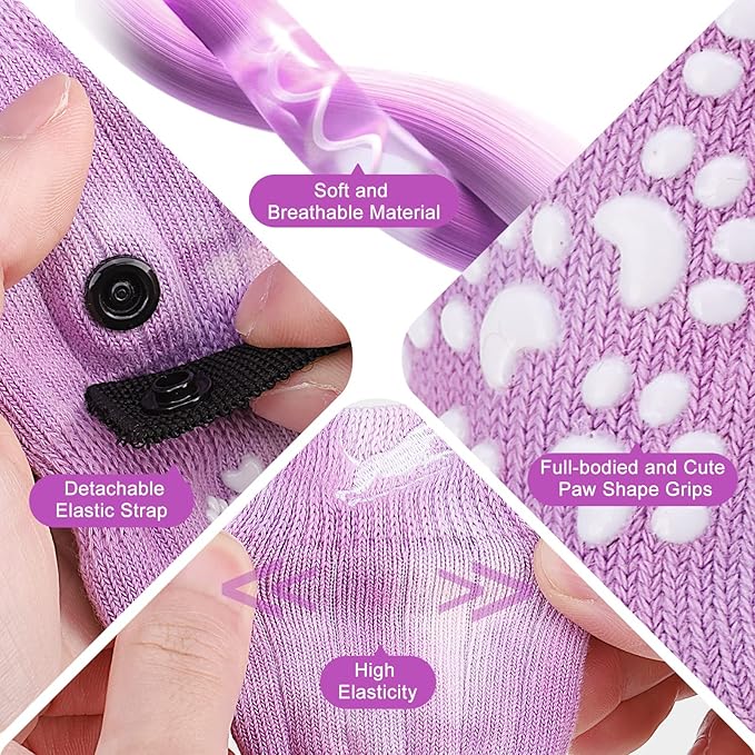 EXPAWLORER Anti Slip Dog Socks to Prevent Licking Paws, Dog Shoes for Hot Pavement, Dog Booties for Small Medium Large Senior Dogs, Traction Control Dog Boots & Paw Protectors for Hardwood Floors