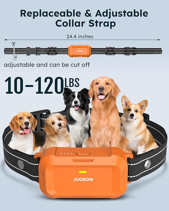 Jugbow Dog Shock Collar 2 Dogs (10-120Lbs) - 4200FT Dog Training Collars with Remote Control, IPX8 Waterproof Rechargeable E-Collars for Large Medium Small Dog