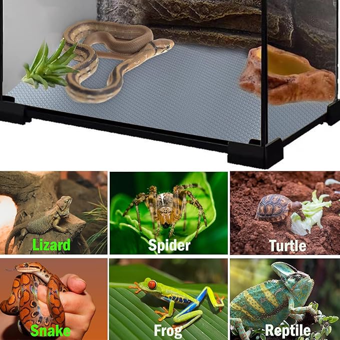 KABASI Reptile Substrate Liner Terrarium Carpet, Bearded Dragon Tank Accessories, Non-Adhesive Reptile Carpet Reptile Flooring Mat Bedding for Leopard Gecko, Snake, Lizard, Tortoise, 17.7x78.7 inch