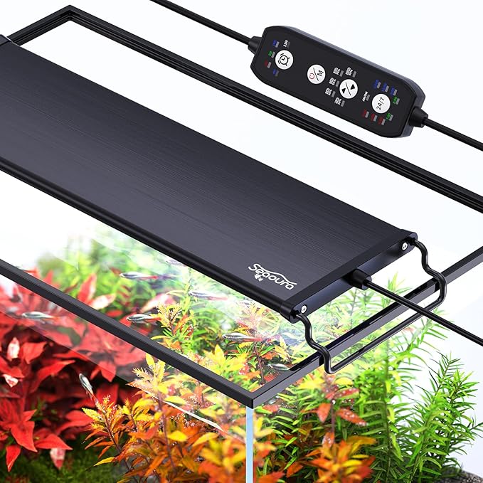 24/7 Mode LED Aquarium Light for Plants-Sunrise-Daylight-Moonlight Mode, Fish Tank Light with Auto On/Off, 7 Colors, Adjustable Timer/Brightness for 36 Inch to 42 in Freshwater Tank, 36W