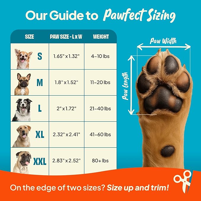 Anti-Slip Paw Grips – Non-Slip Dog Paw Traction Pads for Senior & Injured Dogs, Prevents Slipping on Hardwood & Tile Floors, Strong Adhesive, 24 Pcs (Sizes S-XXL)
