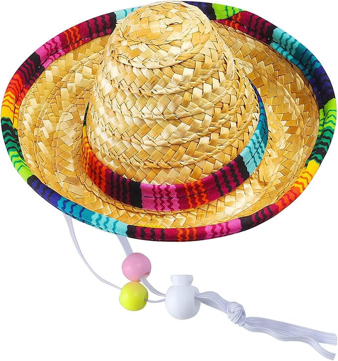 Yewong 3 Pieces Pet Hat Pet Formal Top Hat Mexico Sombrero Hat Cowboy Hat Dog Cat Pet Costume Hat for Halloween Party Photo Props Supplies one Size