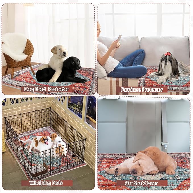 Washable Thickened Pee Pads for Dogs, 2 Pack (36"x42") Upgrade Reusable Puppy Pads with Non-Slip Rug, Super Absorbent Leakproof Puppy Training & Whelping Pads for Dogs, Doggie