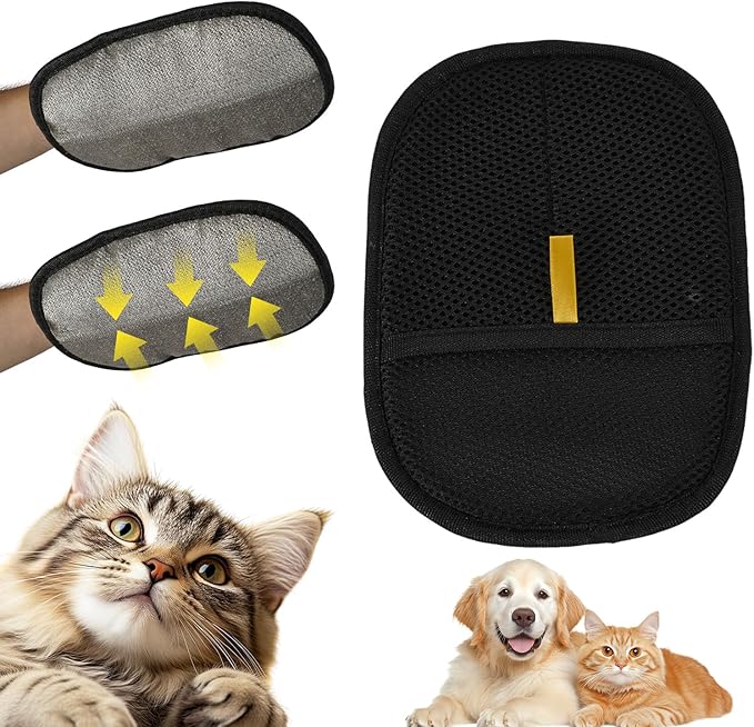 Pet Hair Remover Gloves for Cats & Dogs, Electrostatic Pet Hair Removal Gloves Brush for Pets Hair, Pet Hair Clean Up，Pet Hair Remover for Furniture