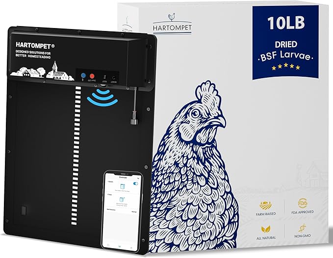 Nutrient-Rich Chicken Feed - 10LB Dried Black Soldier Fly Larvae, 100% Natural, 85X More Calcium Than Mealworms, Ideal for Molting & Laying Hens, Ducks, and Wild Birds, Reptiles and Hedgehog