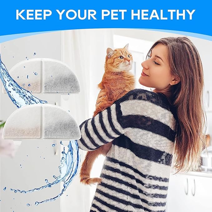 20 Pack Cat Water Fountain Filter Replacement Compatible with Homerunpet Pet Fountain Filters Replacement for Wireless Pumps Pet Fountain WF20/CF20