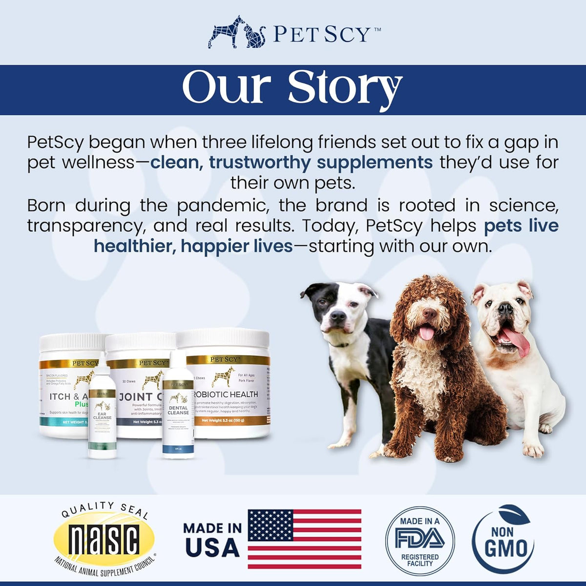 Petscy - Dental Cleanse, All-Natural Cat & Dog Tartar Remover for Teeth, Cat & Dog Water Additive for Dental Care, Suitable for All Ages, Breeds & Sizes, 8 Oz
