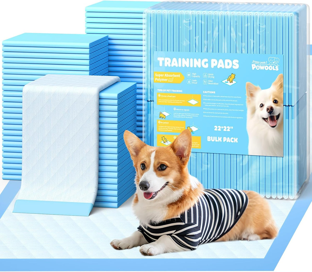 150-Pack Large Puppy Pads - 22'' x 22'' Pee Pads for Dogs Potty Training with Leak-Proof Quick-Dry Design, 6-Layer Dog Pads Large, Blue