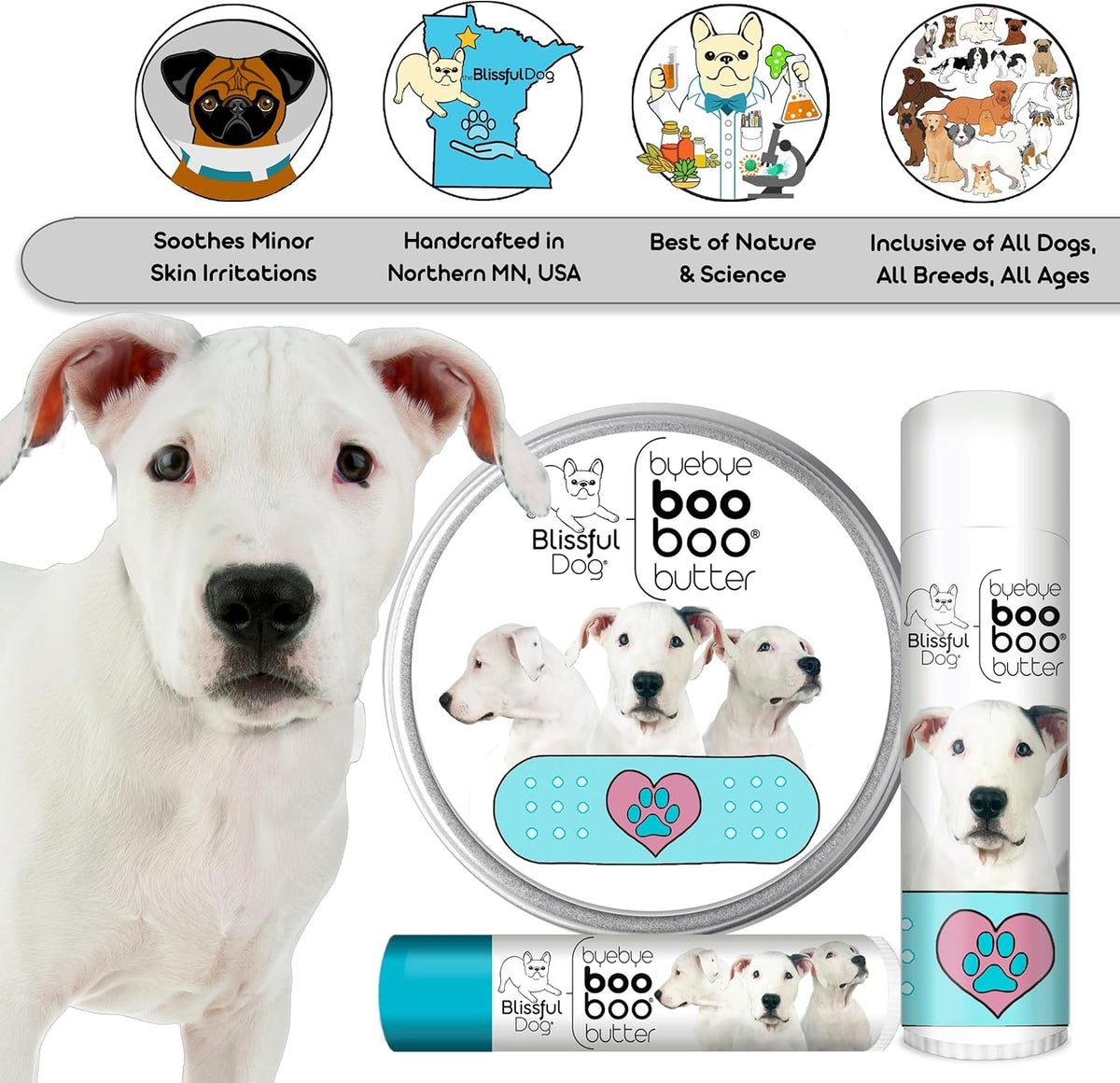 The Blissful Dog Dogo Argentino Boo Boo Butter, 0.15-Ounce