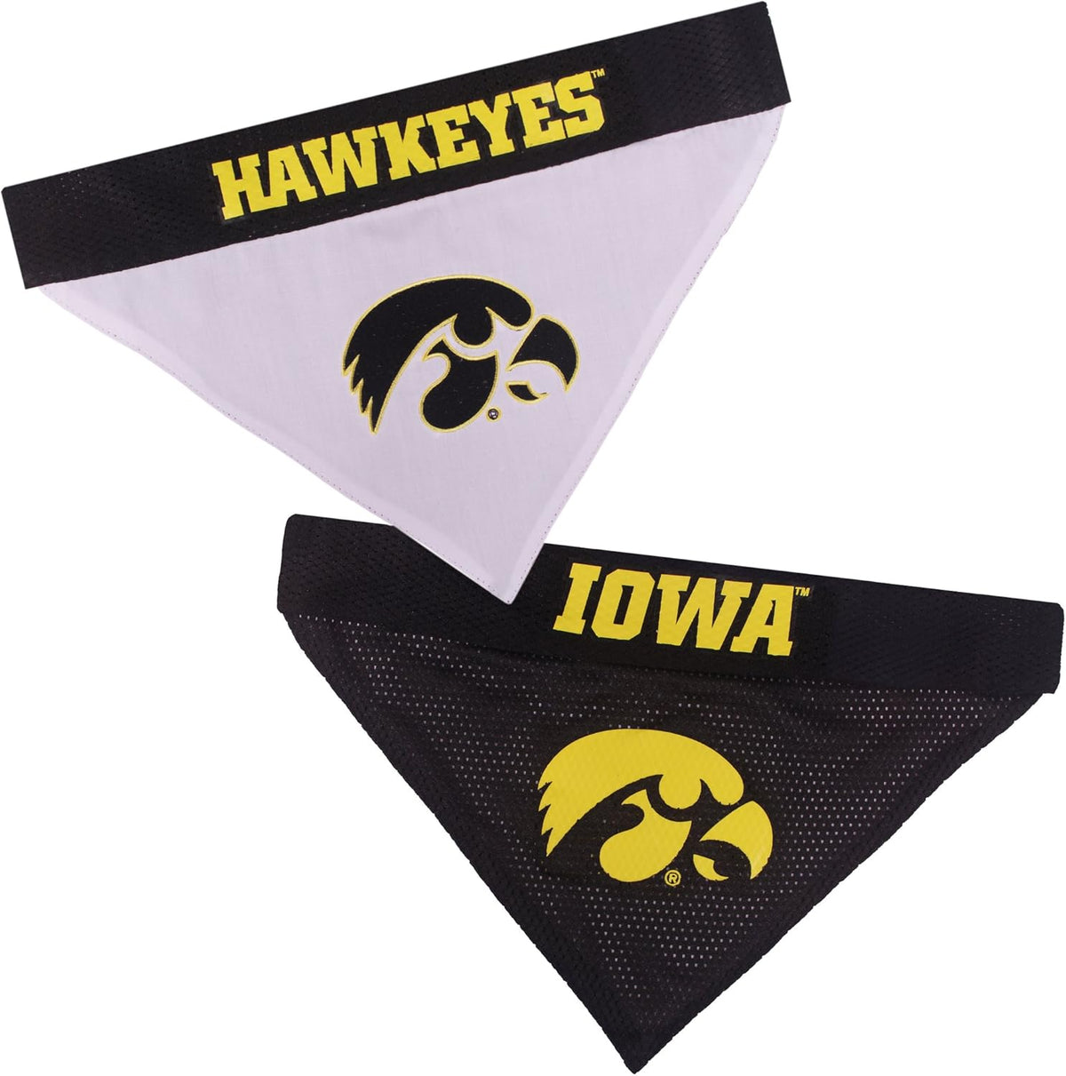 Pets First Collegiate Pet Accessories, Reversible Bandana, Iowa Hawkeyes, Small/Medium