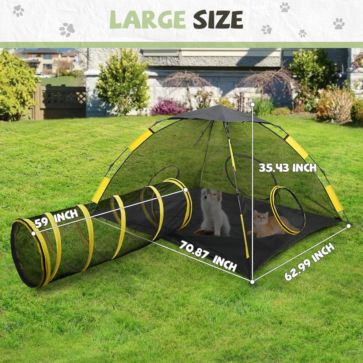 Outdoor Cat Enclosures for Indoor Cats, Outdoor Cat Tent with Tunnel for Multiple Cats, Cat Playpen for Pet Kitty Rabbits Ferrets Puppy and Other Small Animals, (Styles 2)