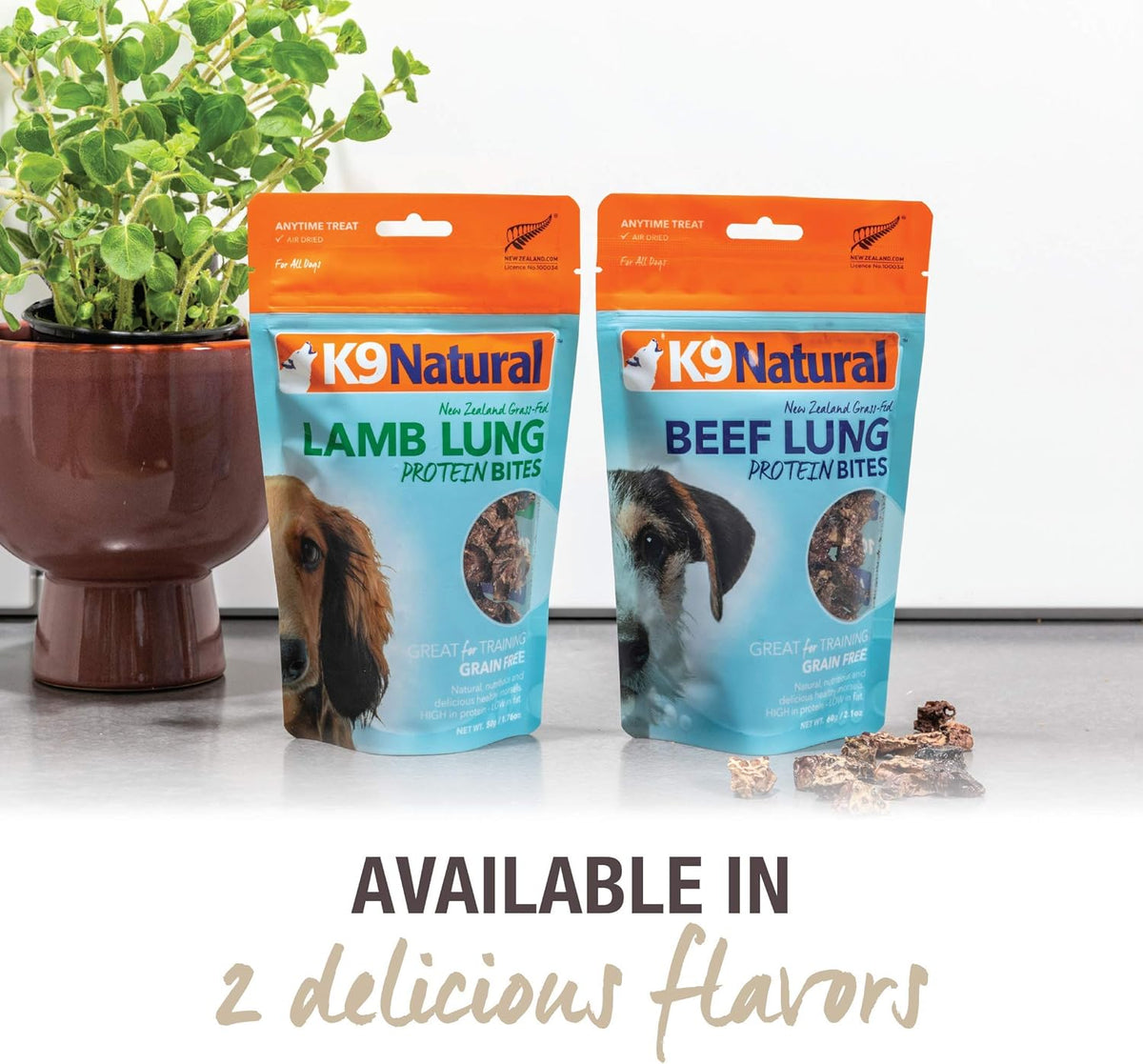 K9 Natural, Freeze-Dried Single Ingredient Dog Treats, High-Value, Low-Calorie Protein Bites for Active Dogs, Healthy Dog Training Treats, Grain-Free Reward, Beef Lung, 2.1oz