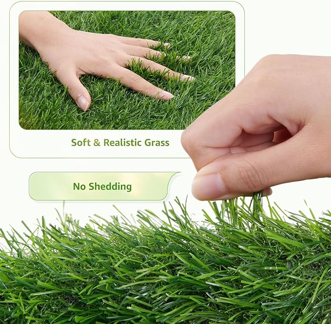 LOOBANI Dog Grass Pad with Tray Large - Dog Litter Box Indoor Potty for Apartment and Patio Training, with 2 Packs Grass Pee Pads for Replacement(Tray Potty 41 * 26.8inch)