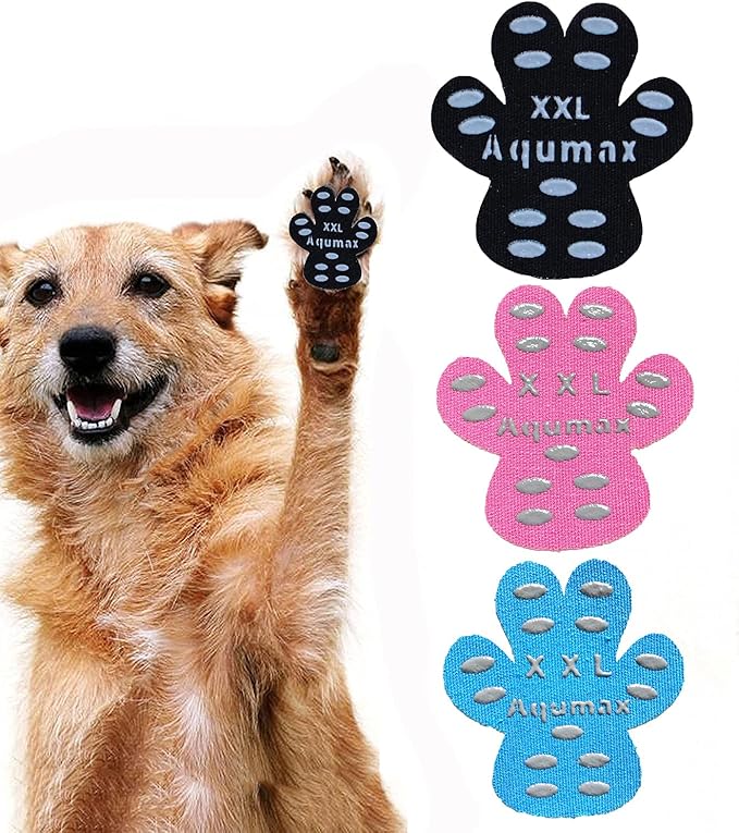Dog Paw Protector Anti-Slip Pads,Toe Grips for Senior Dogs,Paw Grips Traction Pads for Slippery Hardwood Floors,Essentials for Senior Dogs,12 Sets (48 pcs) XXL Multicolor