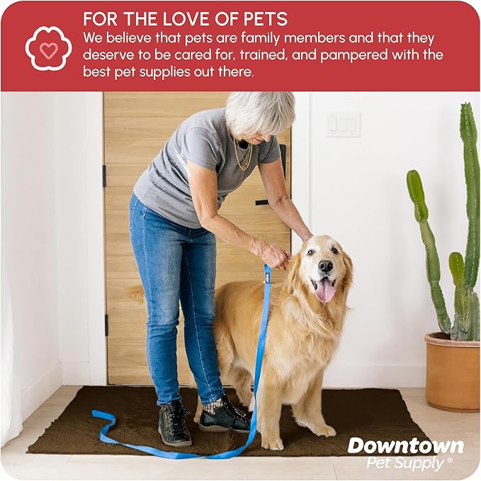 My Doggy Place Microfiber Dog Mat for Muddy Paws, 60" x 36" Brown - Non-Slip, Absorbent and Quick-Drying Dog Paw Cleaning Mat, Washer and Dryer Safe - X-Large/Runner