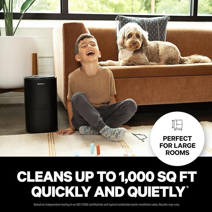 PuroAir 240 HEPA Air Purifier for Home Large Rooms - Covers Up To 1,000 Sq Ft - Filters Up To 99.9% of Pollutants, Smoke, Pollen, Dust - Quiet HEPA Air Filter - Air Purifiers for Bedroom