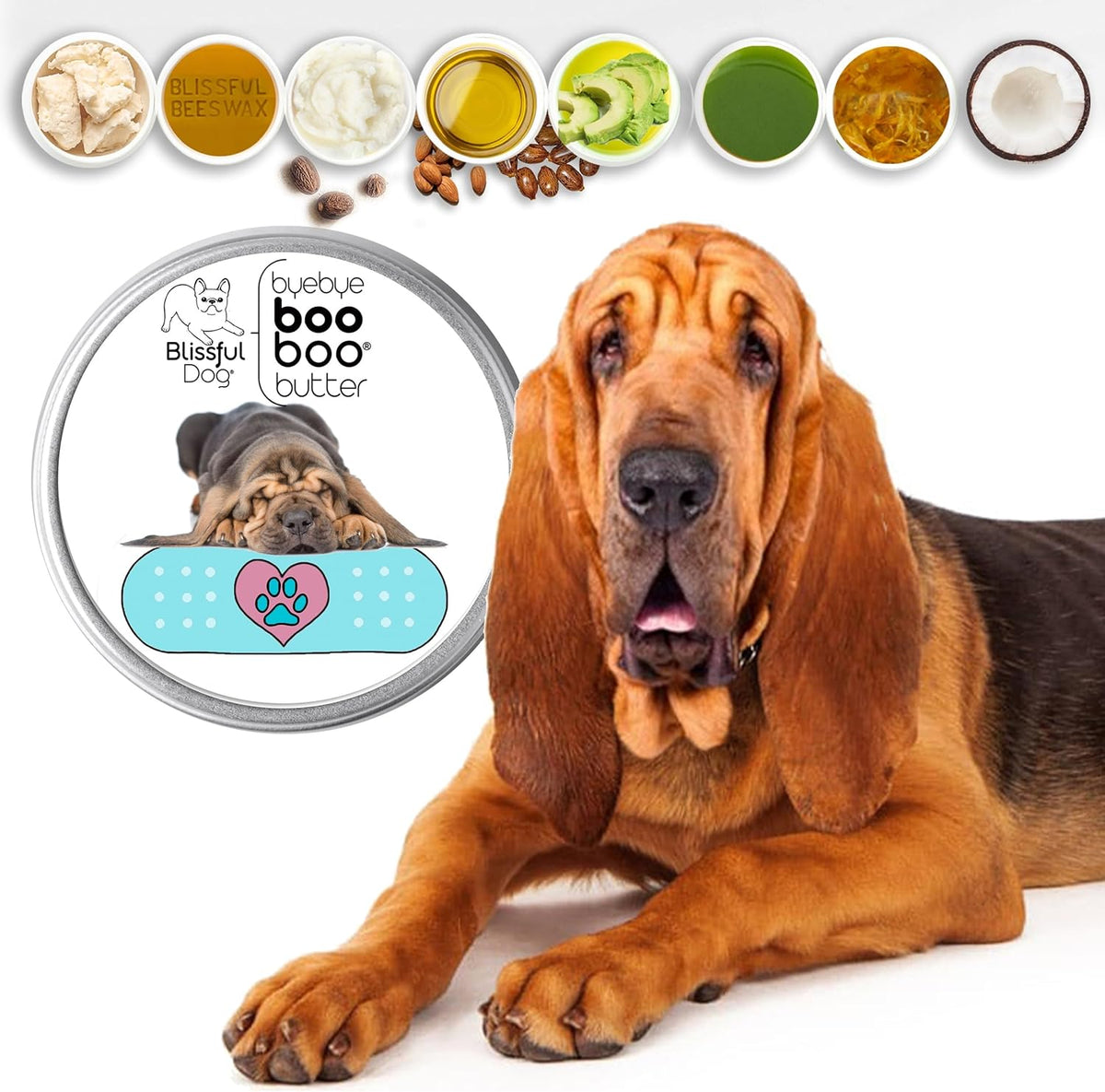 The Blissful Dog 1 oz TIN Bloodhound Booboo Butter