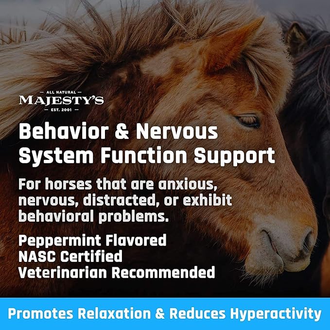 Majesty's Kalm+ Wafers - Superior Horse/Equine Calming Supplement (Peppermint, 2 Pack(120 Count Total))