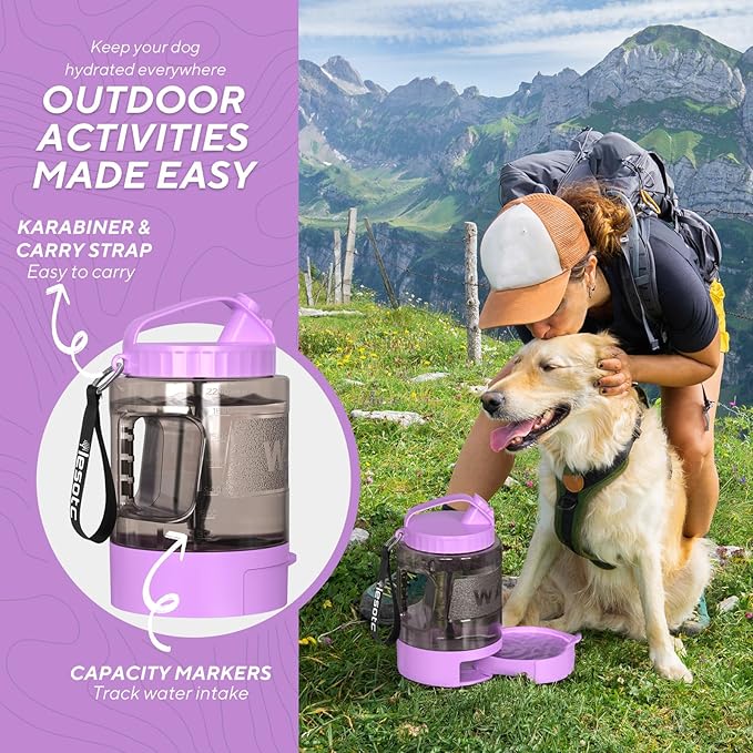 Dog Water Bottle Portable Travel - 77oz Large Travel Water Bowl for Dogs Camping Hiking Beach Traveling Essentials,Big Pet Bottles Bowl Water Dispenser for On The Go Park Car Walking Accessories