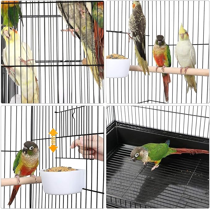 Yaheetech Open Top Rolling Parrot Bird Cage for Cockatiel Sun Parakeet Green Cheek Conure Mid-Sized Parrot Cage with Detachable Stand