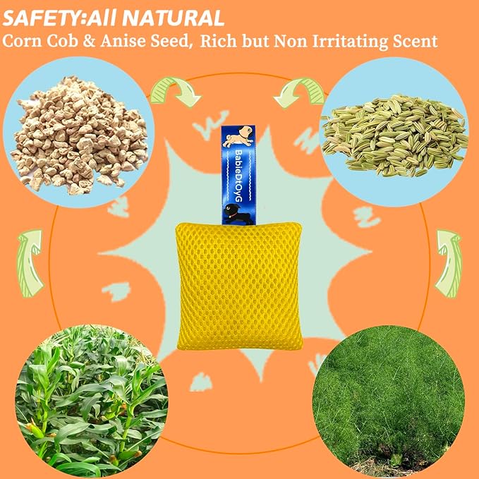 Dog Scent Training Kit with Squeaky Sound – Interactive Nose Work Toys for Dogs, Hide & Seek Scent Games | Mental Stimulation, Anxiety Relief & Obedience Training for All Ages (Yellow)