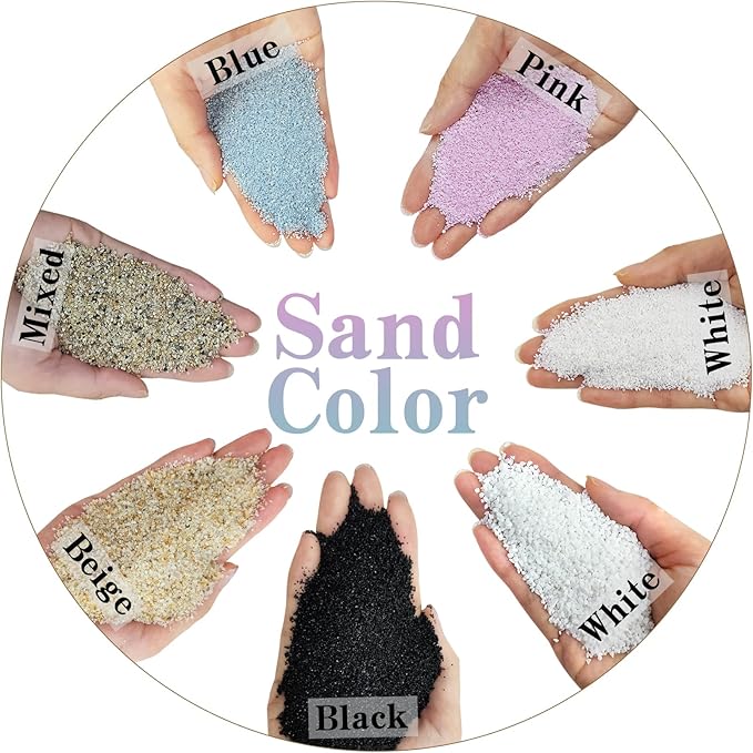5 lbs Aquarium White Sand, 0.8-2 mm Mini Aquarium Gravel. Coarse Sand for Fish Tank, Paintings, Succulent Plants Potted, Fire Pits, Candle, Vase Filler and Crafts