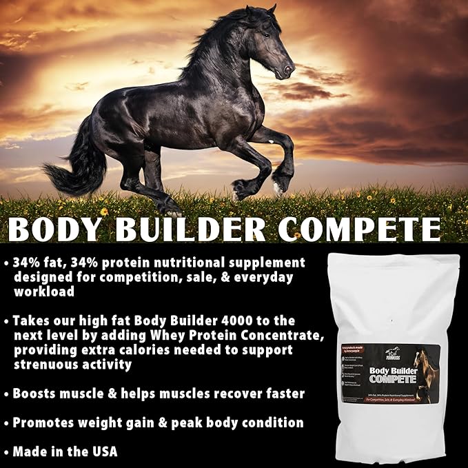 Pennwoods Body Builder Compete: Advanced Horse Weight Gain Supplement, Designed for Competition and Sale, 11lb Bag
