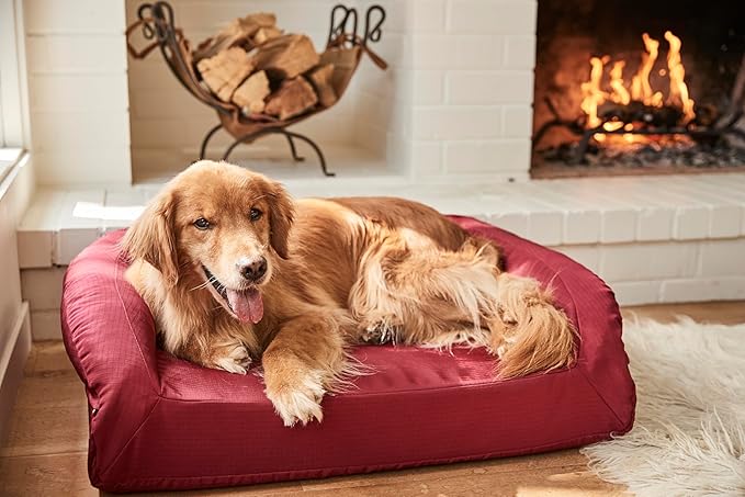 K9 Ballistics Tough Bolster Orthopedic Sofa Dog Bed with Removable Washable Cover - Durable, Water Resistant with Nonskid Bottom - X-Large, Taupe Premium Finish