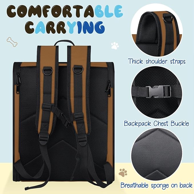 Cat Backpack Carrier-Customizable, Breathable Pet Carrier Backpack for Outdoor Travel/Vet Visits/Daily Use, Adjustable & Secure Design for Small Dogs and Cats Style6