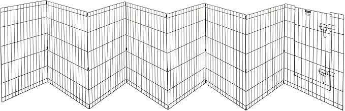Dog Playpen - Foldable Metal Exercise Puppy Play Pen with 8 24x30in Panels - Indoor/Outdoor Pen with Door for Dogs, Cats or Small Animals by PETMAKER