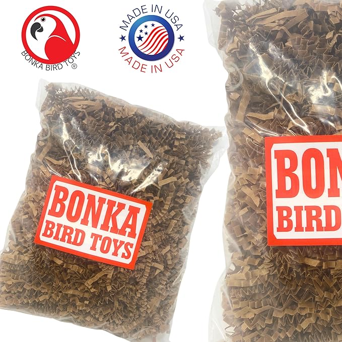 Bonka Bird Toys 1574 Natural Crinkle Paper Foraging Bird Craft Basket Shred