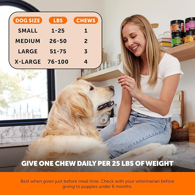 Senior Hemp Hip & Joint Supplement - Dog Joint Supplement with Hemp Oil, Glucosamine for Dogs, Collagen, MSM & Green Lipped Mussel - Mobility for Senior Dogs (Chicken 180ct)