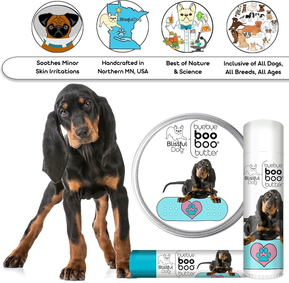 The Blissful Dog Coonhound Boo Boo Butter, 0.50-Ounce