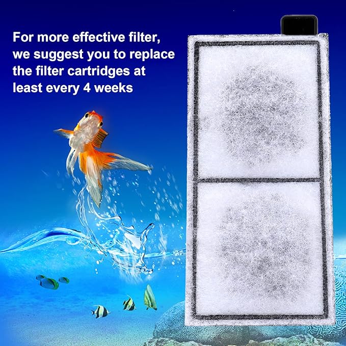 AQQA 8 Pack Aquarium Replacement Filter Cartridge Fish Tank Filter Cartridge for Aquarium Internal Filter (Large)