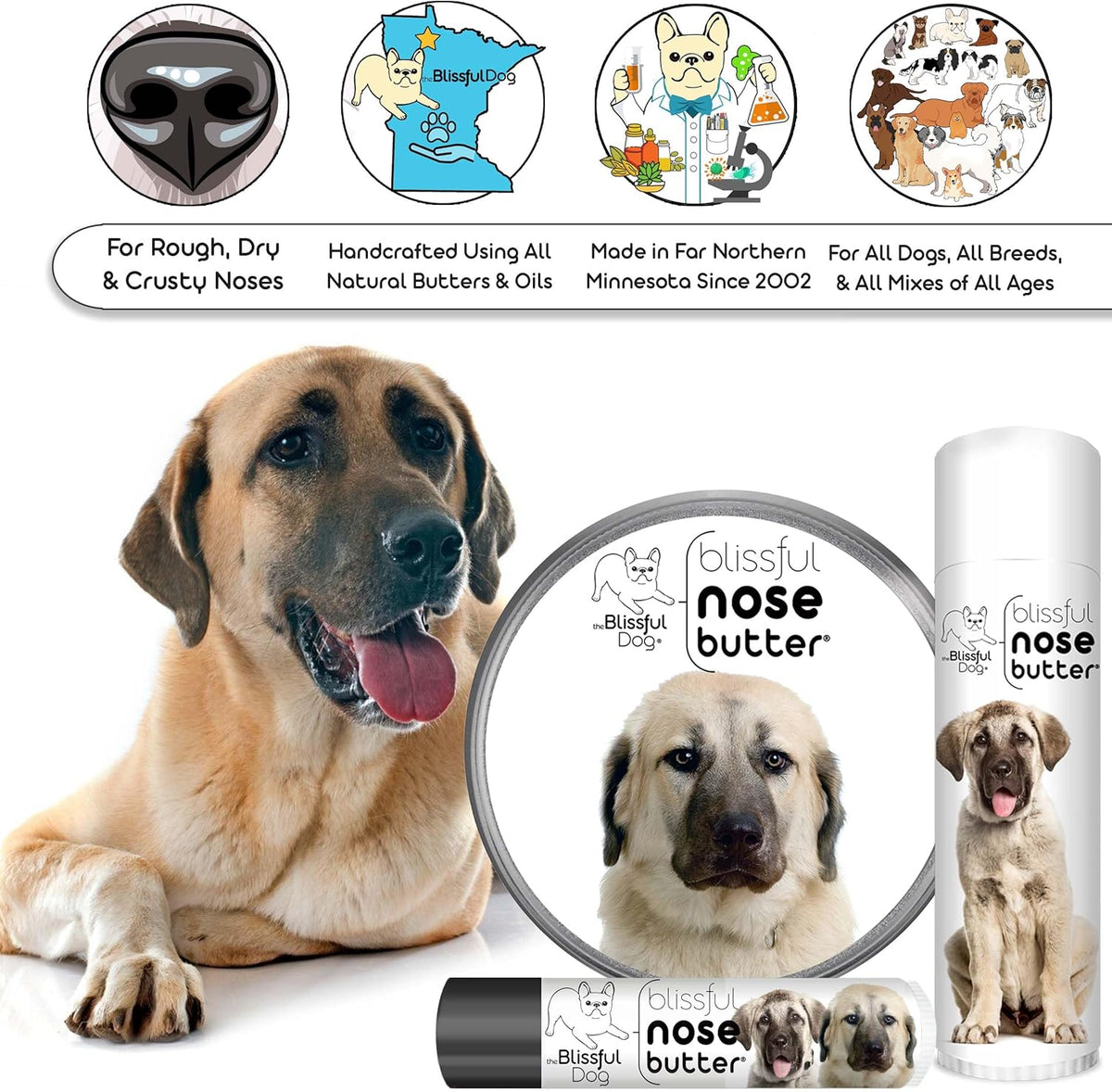The Blissful Dog Anatolian Shepherd Nose Butter, 2OZ