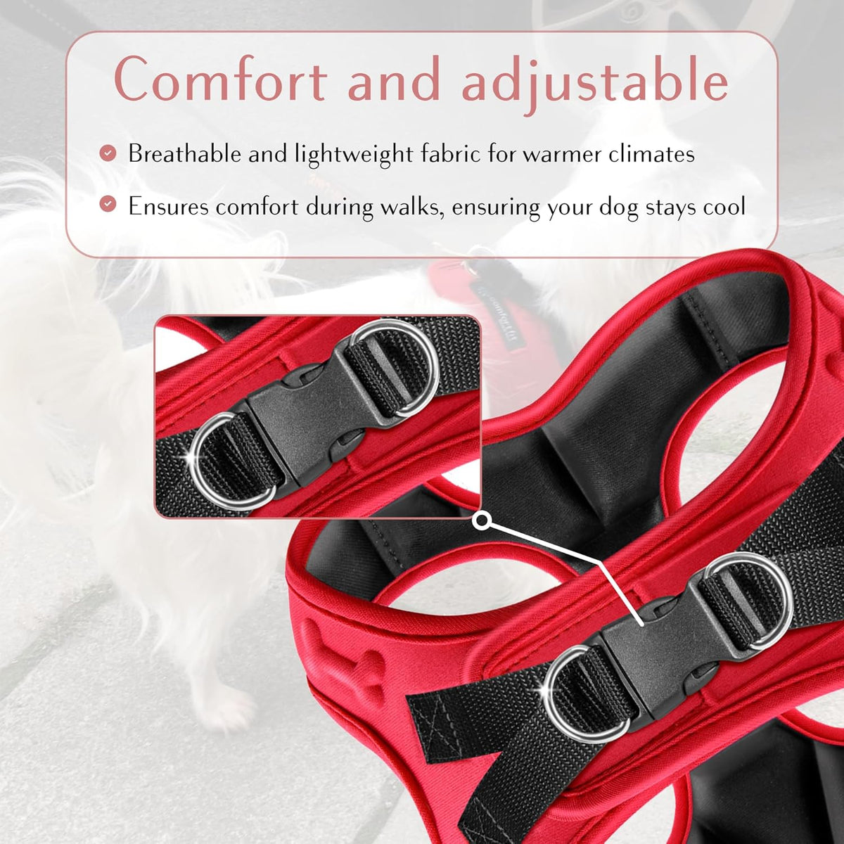 No Pull Dog Harness for Small, Medium & Large Dogs – Soft Padded, Adjustable Step-in Pet Vest with Leash Clips, Reflective Straps & Control Handle