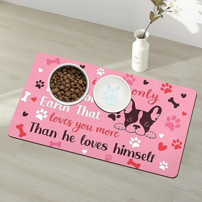 Pet Feeding Mat for Floors Waterproof Dog Mat for Food and Water Absorbent Quick Dry Non Slip mat for Cat Bowls