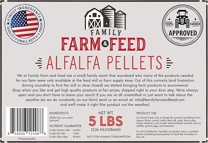 | Alfalfa Hay Food | Small Pet | Young and Adult | Pellets | 5 Pounds