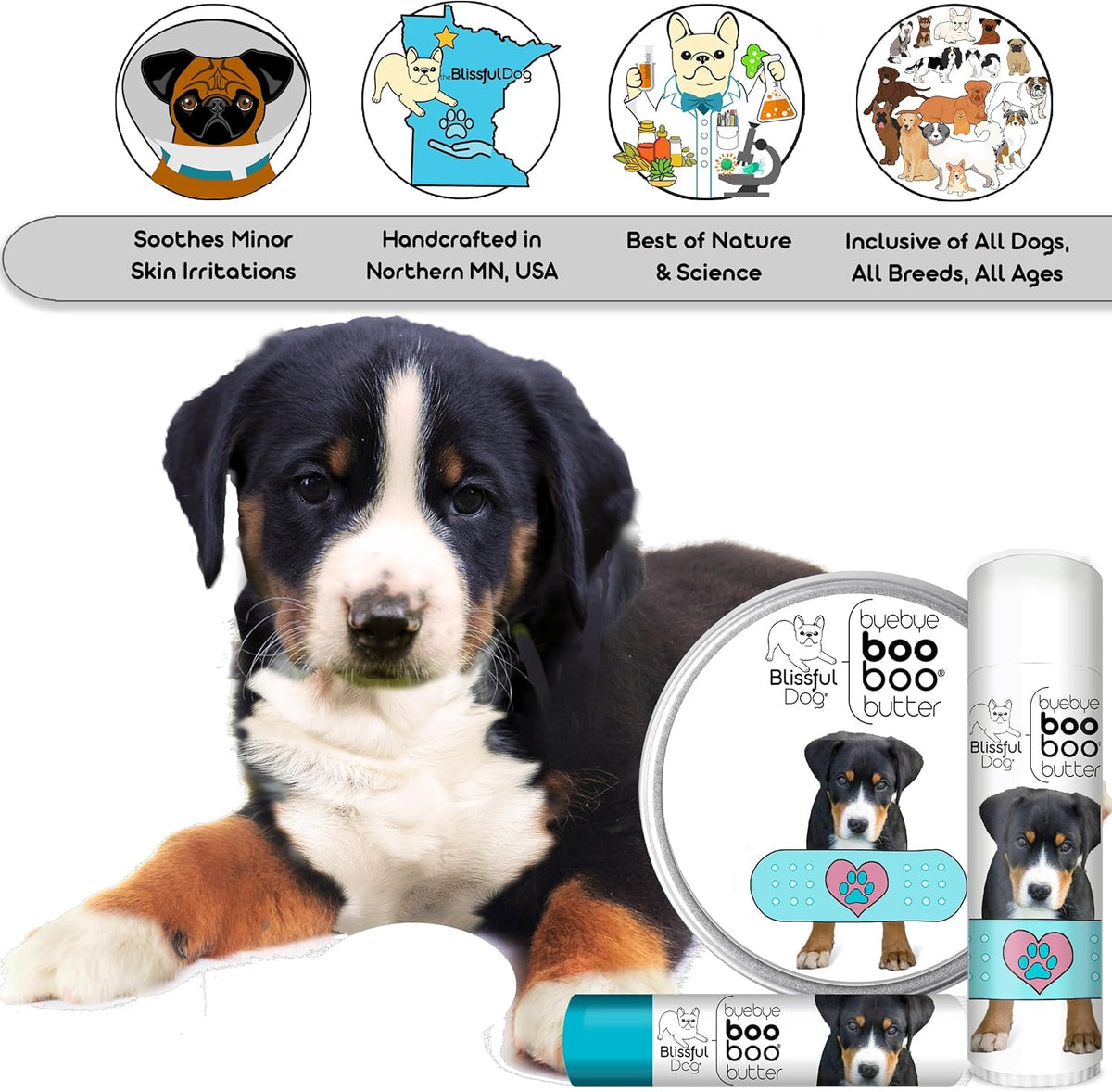 The Blissful Dog Greater Swiss Mountain Dog Boo Boo Butter, 8-Ounce
