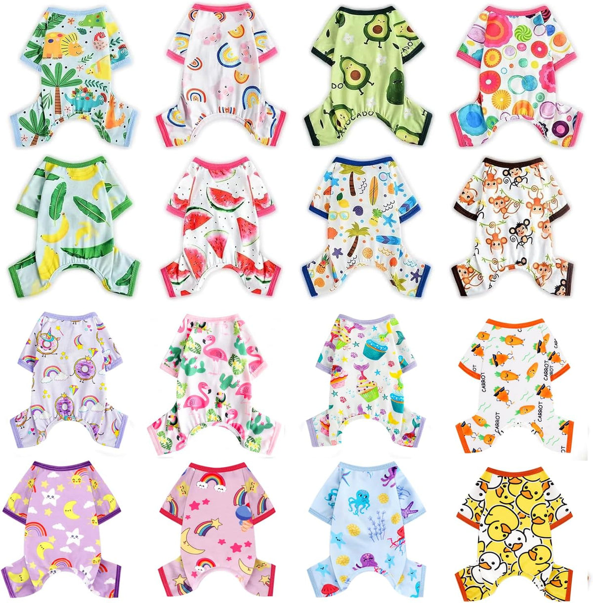 Dog Pajamas Pjs Spring Summer Dog Clothes for Small Dogs Girl - Boy - Small Size Dogs, Soft Stretchy Puppy Clothes Doggie Onesies Cat Pet Jammies Outfit, Carrot, XS